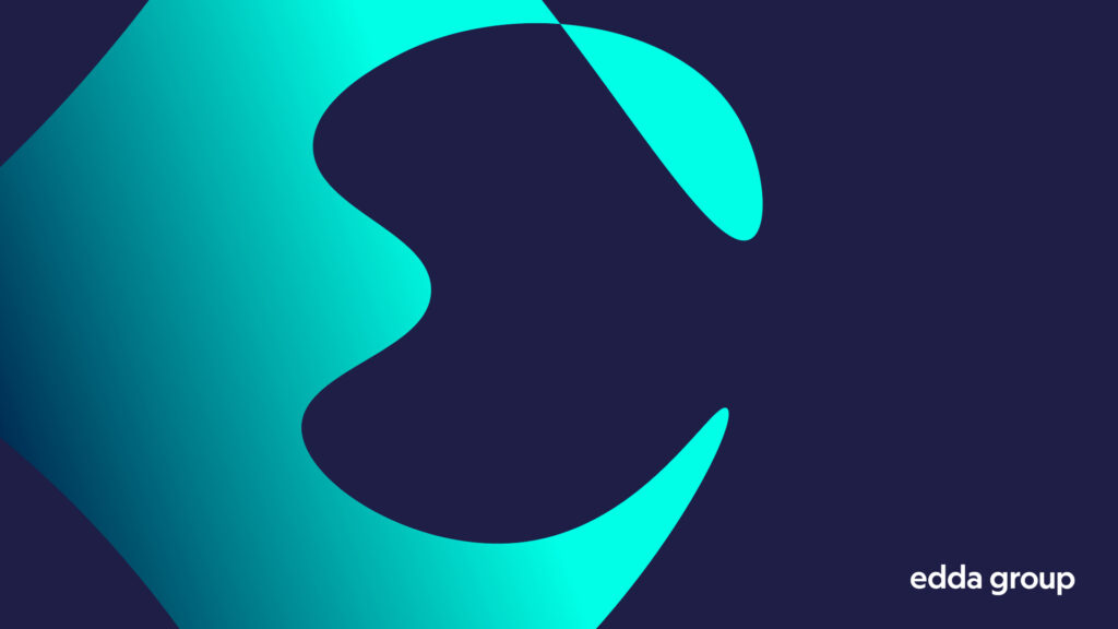 Edda Group logo i blått og grønt/turkis